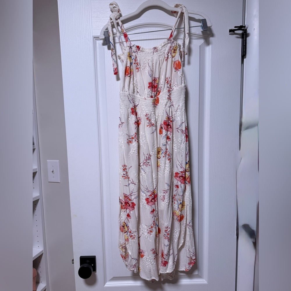 lovestitch White Maxi Dress with Pink & Yellow Floral Print